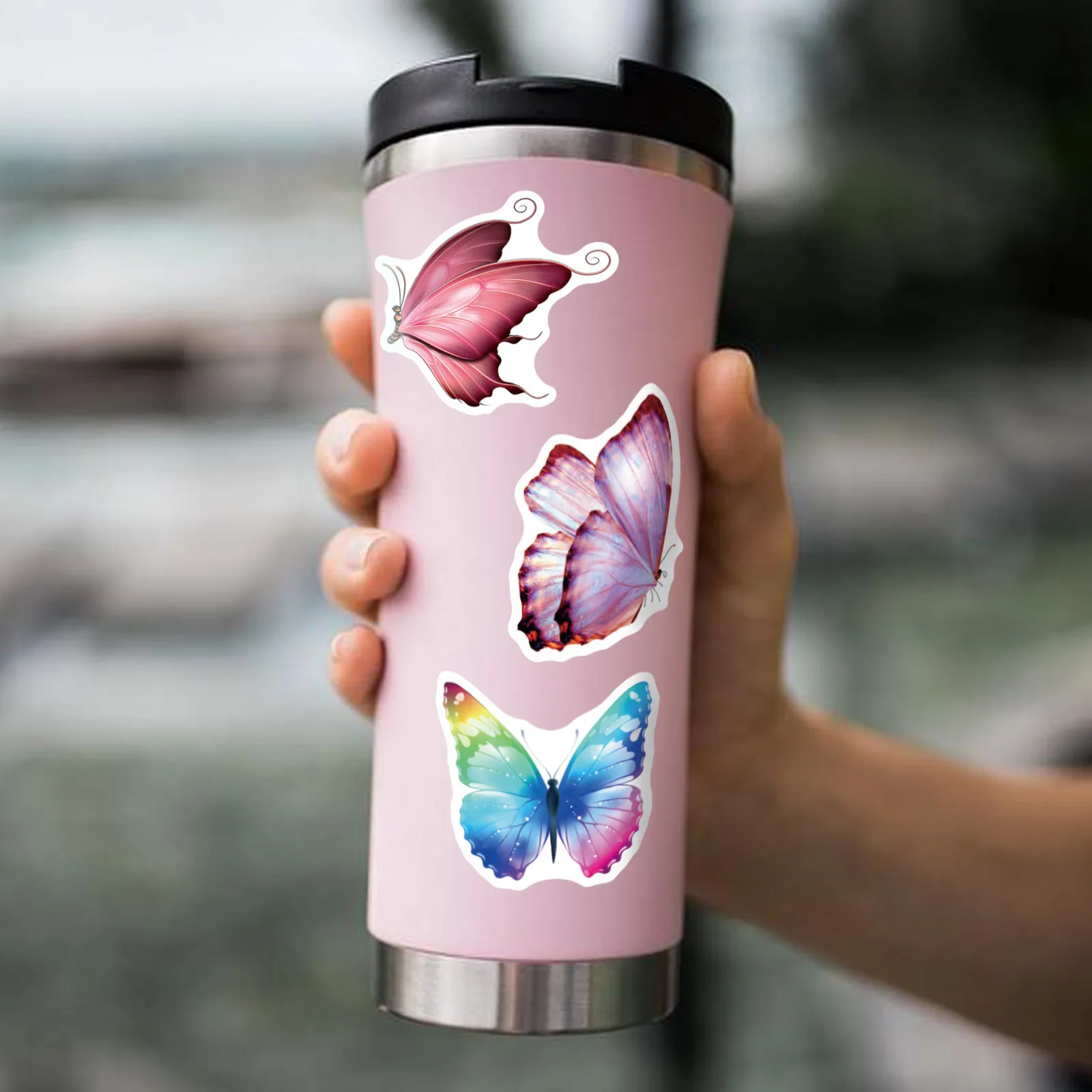 10/30/50pcs Nouvelle Couleur Papillon Graffiti Dessin Animé Vif Et Beau Ciel Volant Autocollants Cahier Skateboard Tasse D'eau Chariot