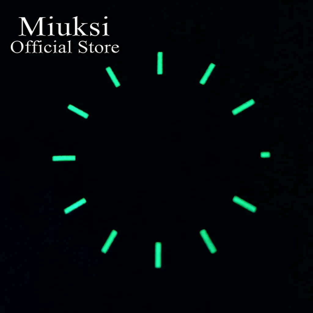 Miuksi 36.5mm black white green blue sterile dial luminous dial fit NH35 NH36 movement