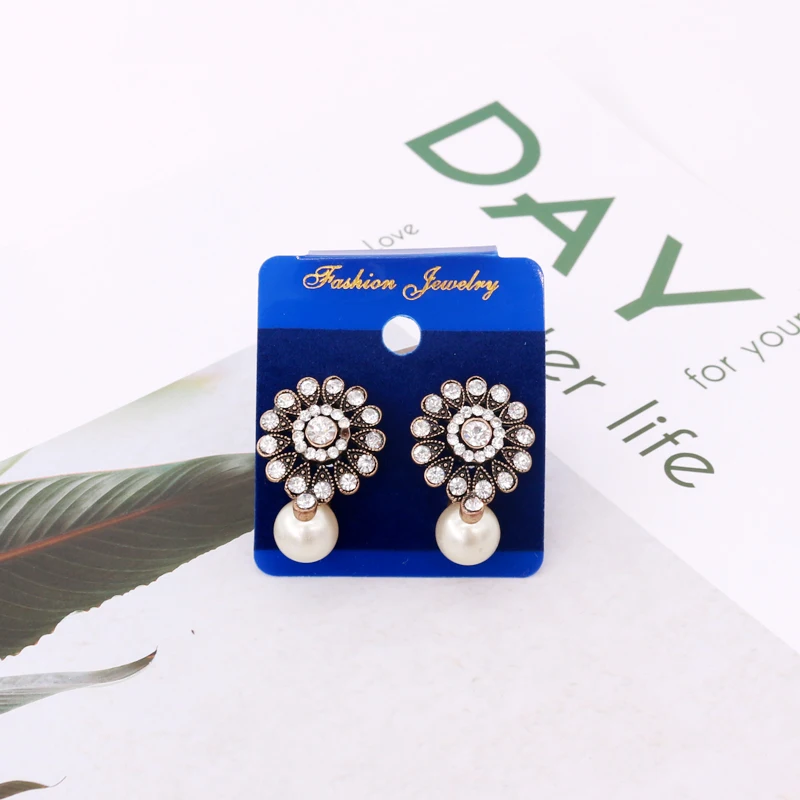 Fashion Newly 100pcs/lot Royal Blue Plastic And Velvet Earrings Display Cards 4.5x5cm Jewelry DIY Ear Studs Packaging Price Tags