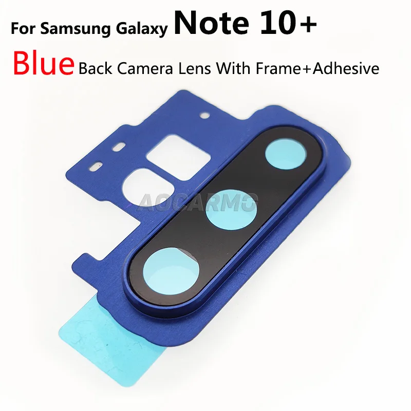 Aocarmo Rear Back Camera Lens Glass Ring Cover With Frame Adhesive For Samsung Galaxy Note 10 Plus 10+ Note10 Replacement Parts