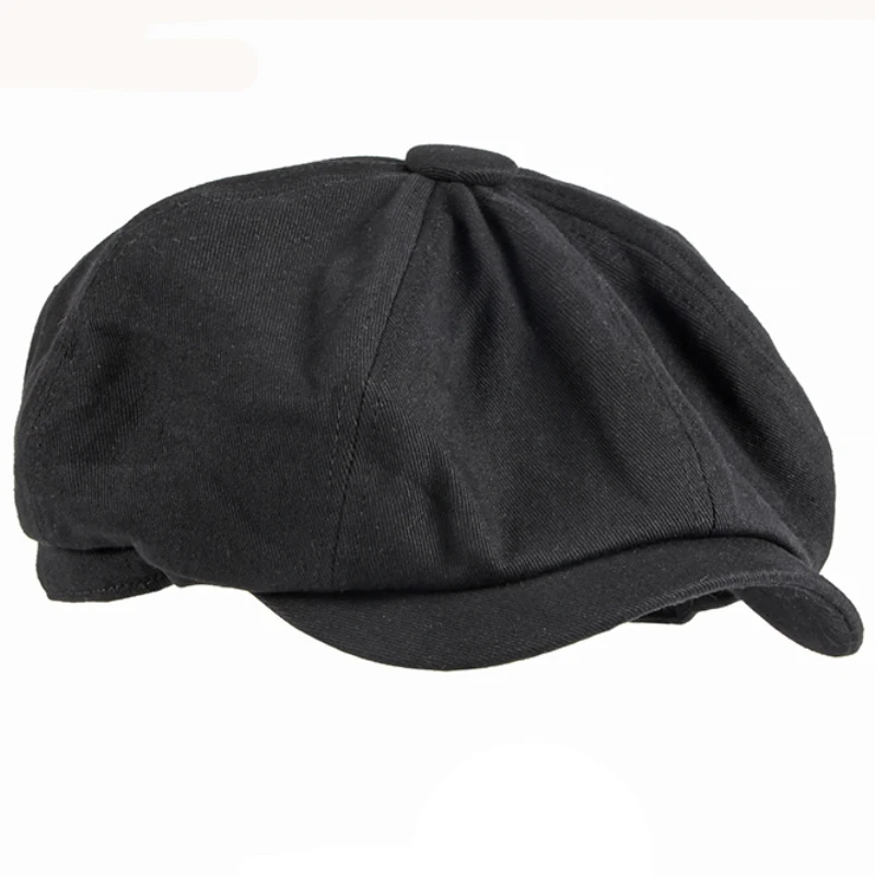 HT3347 Beret czapka wiosna jesień bawełniany kapelusz płaskie czapki męskie kobiety Vintage artysta Beret kapelusz Retro ośmiokątna czapka berety