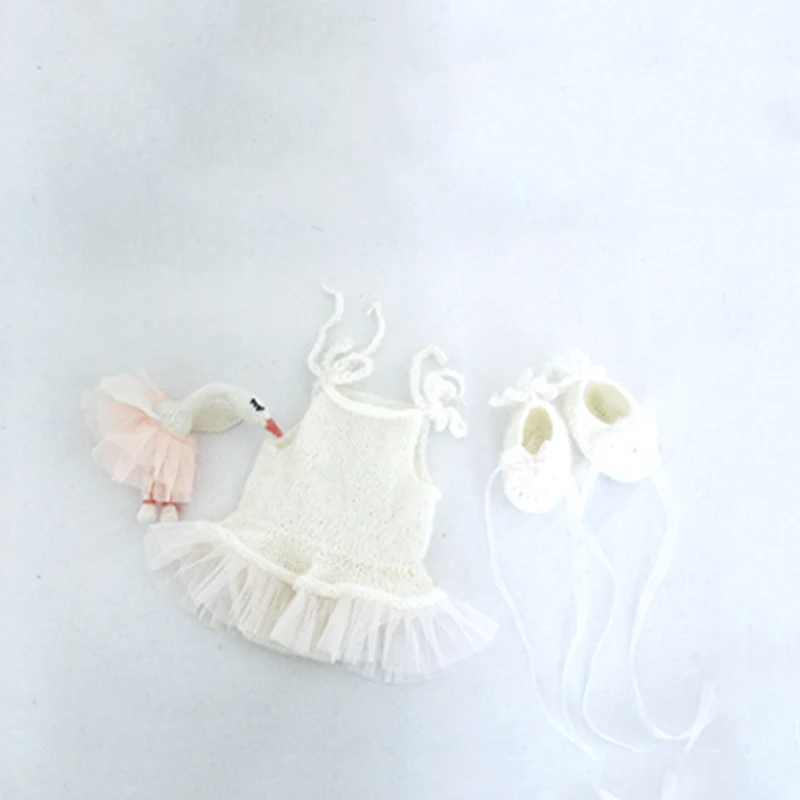 

Crochet Mohair Swan Skirt Newborn Photography Prop Baby Girl Dress Newborn Posing Animal Outfit Overall Set Photo Props