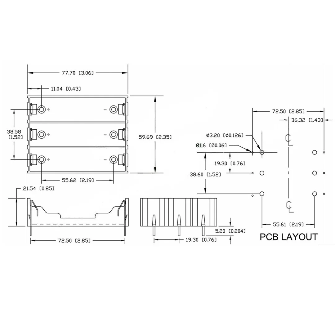 18650 Pin 3X Pin 18650 Ốp Lưng Pin Lithium Hộp Pin Dành Cho 3 * Pin 18650 (3.7V) tự Làm
