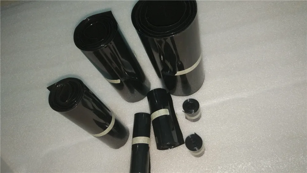 Black 1M PVC Heat Shrink Tubing Insulation Materials 30/40/46/50/60/70/86mm Wide For Lipo Battery Heatshrink Film Wrap Tubes