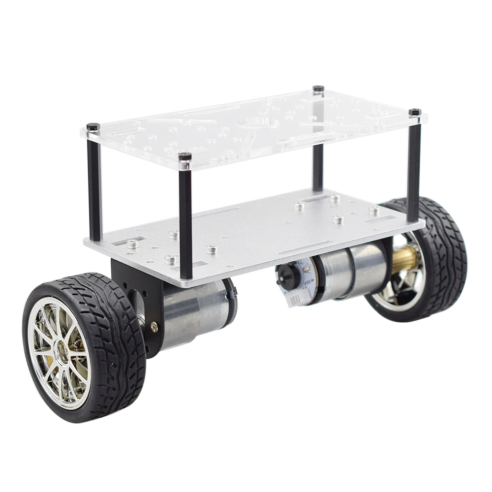 Double layer RC Two Wheel Self Balancing Robot Car Chassis Kit with DC 12V Speed Encoder Motor for Arduino DIY STEM Education