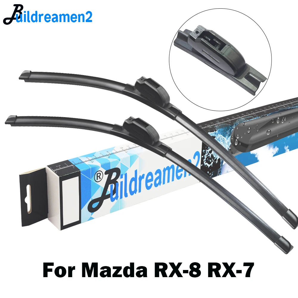 Buildreamen2 For Mazda RX-8 RX8 RX-7 RX7 Car Styling Wiper Blade Rubber Front Windscreen Wiper 2 Pieces