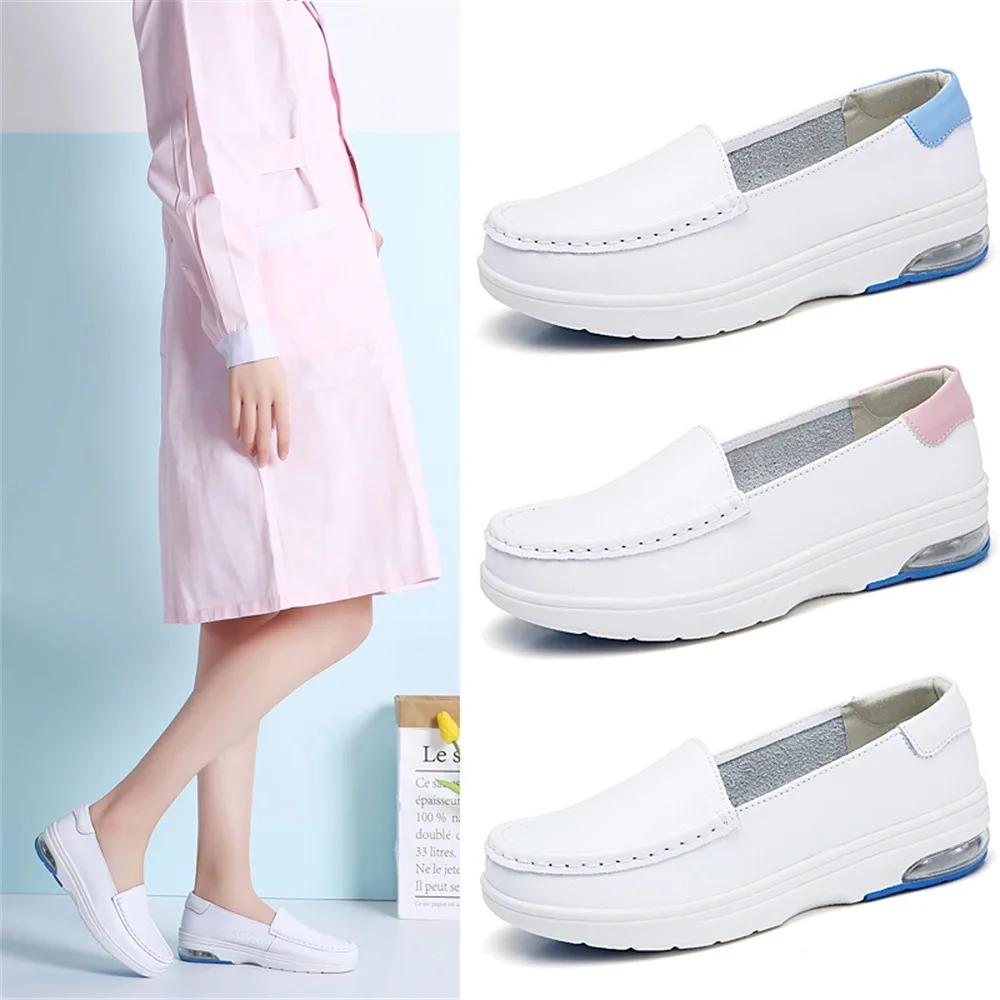 WOIZGIC Women Ladies Female Nurse Shoes Flats Platform Loafter Slip On Moccasins Spring Ballerines Korean Size 34-41 TY-1188