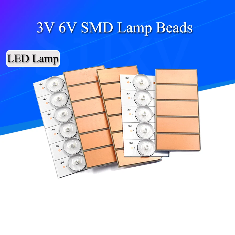 

10PCS 3V SMD Lamp Beads with Optical Lens Fliter for 32-65 inch LED TV Repair