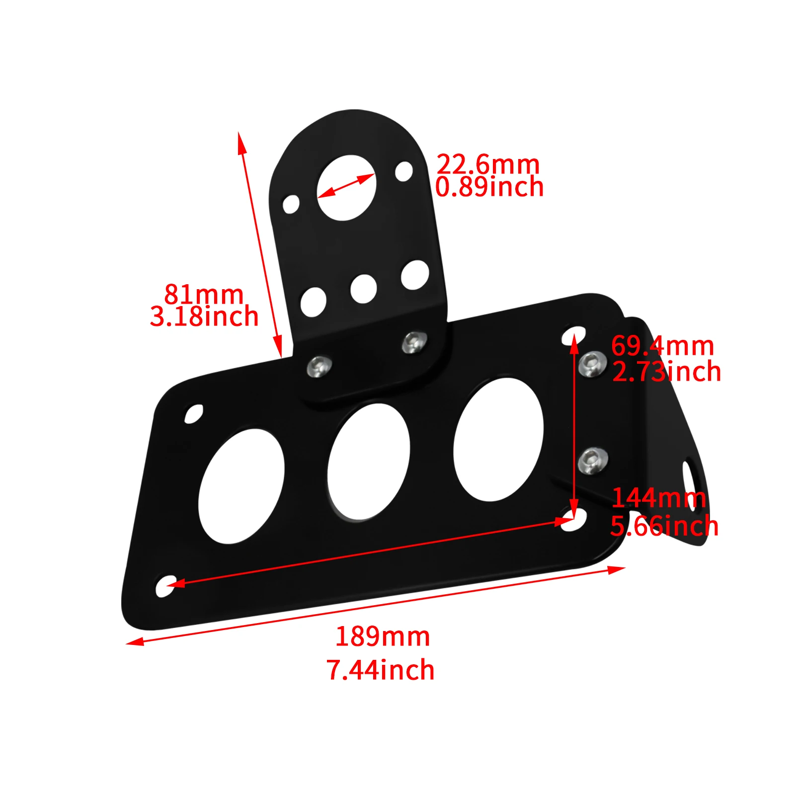 Motorcycle Universal Retro Side Mounted Tail Light Frame License Plate Holder License Bracket Black For Harley XL Bobber Chopper - view 5