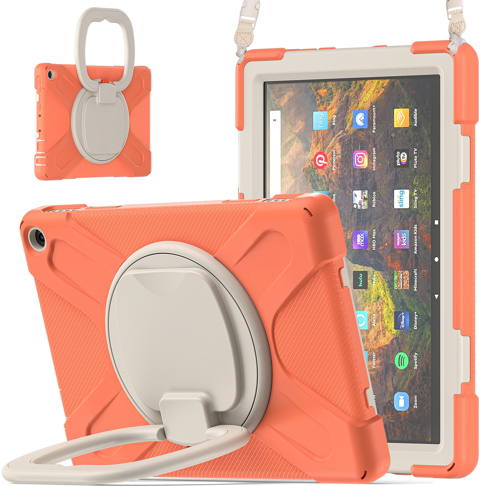 For Kindle Fire HD10 2021/ HD 10 Plus 2021 10.1”Tablet Cases Stand Shockproof Cover Protective Shell for Kindle Fire8 2022