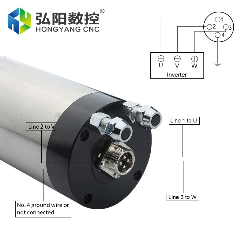 มอเตอร์ระบายความร้อนด้วยน้ำ 1.5 กิโลวัตต์ ความเร็วสูง หัวจับ ER11 ขนาด 80 มม. เครื่องกัดซีเอ็นซีสำหรับงานไม้ งานโฆษณา สลักลาย แกนหมุน JST