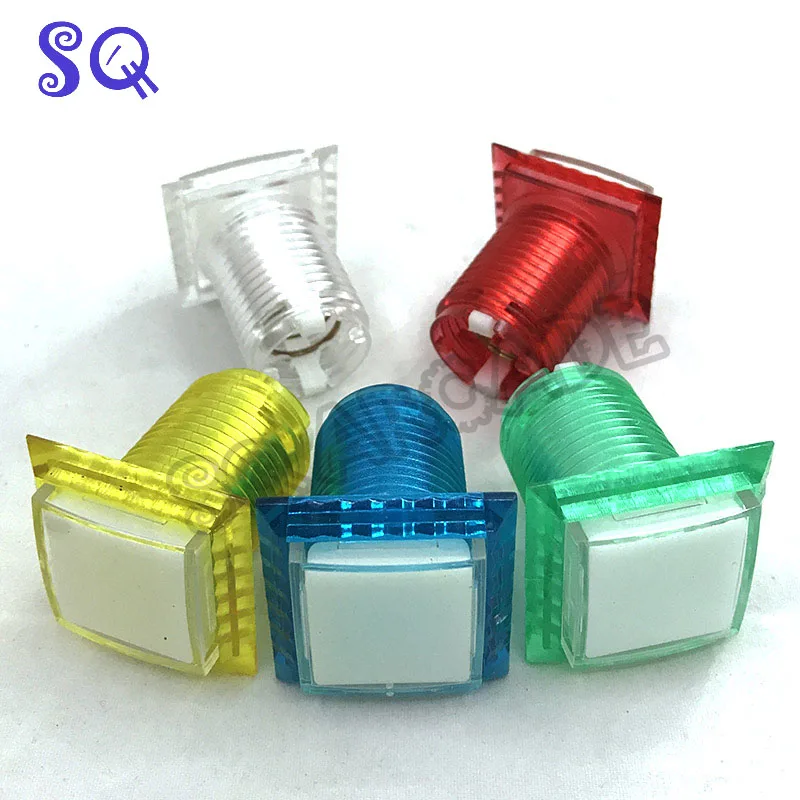 10pcs/set 32mm LED Illuminated Arcade Button 12V Square Push Button with Micro Switch for Coin Operated Games 10colors