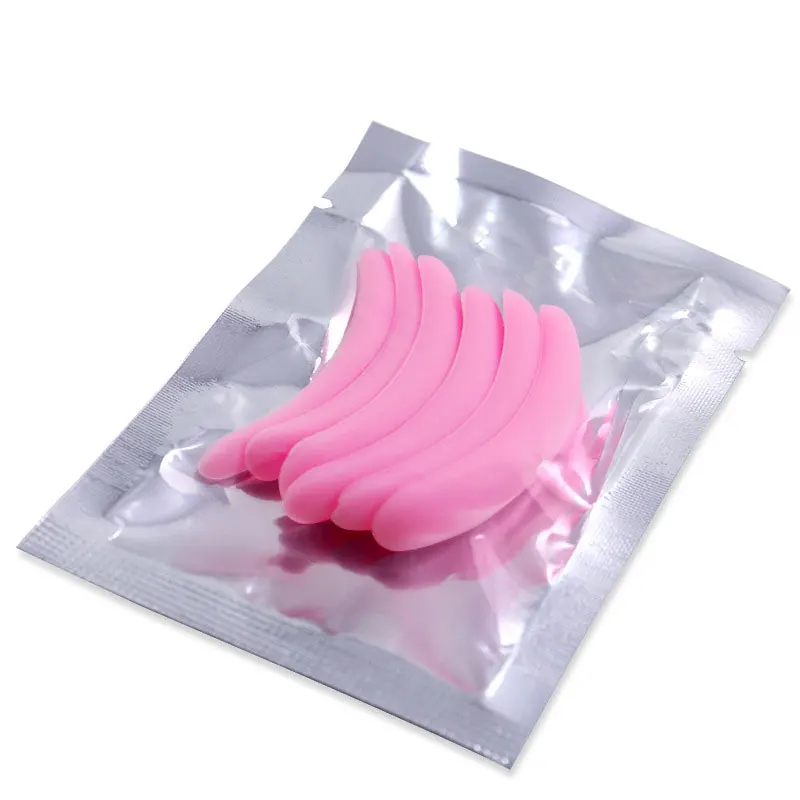 3pairs Pink Eyelash Perm Silicone Pad Recycling Lashes Rods Shield lifting 3D Eyelash Curler Makeup Accessories Applicator Tool