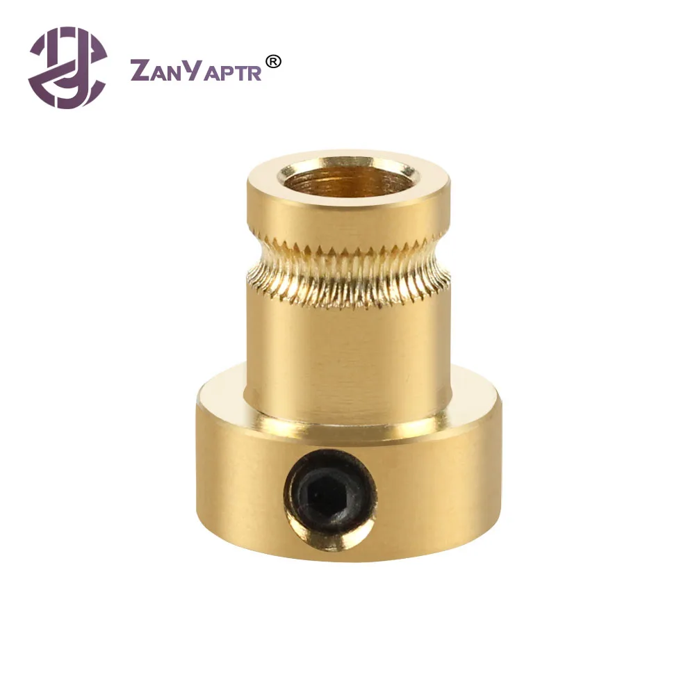 1Pc Reprap Mendel Extruder Drive Gear For 1.75mm / 3mm Brass Bore 5mm Feeding Hobbed Wheel Squeeze Feed Wheel for 3D Printer