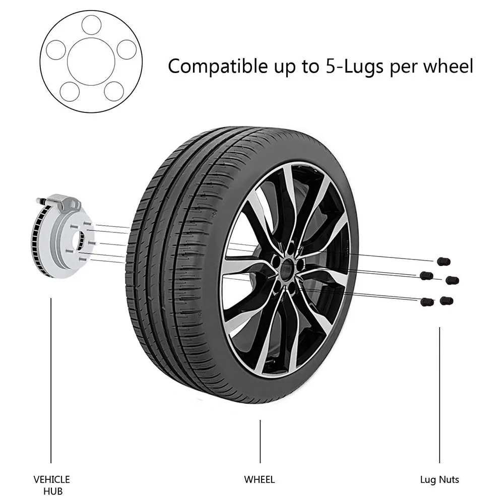 20PCS M12*1.5 M12*1.25 Iron Heptagonal Wheel Rays Lock Lug Nuts Length 32MM Closed End lug nut For Honda For Ford