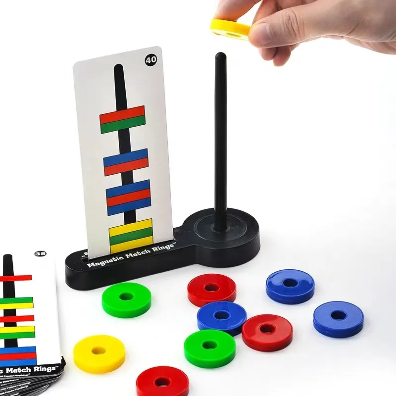 Magnetic Match Rings Sience Experiment Teaching Tool Children Magnetic Toy