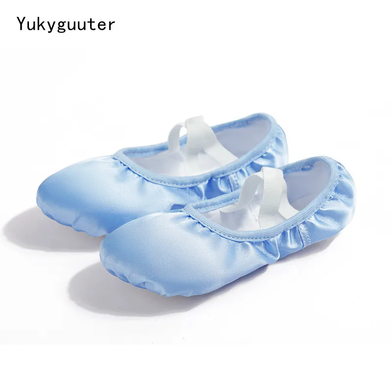 Girls Ballet Shoes Silk Satin Soft Sole Ballet Dance Slippers Children Practise Ballerina Shoes Woman Gymnastics