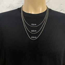 3.5MM Pure Titanium Round O Chain Necklace for Men & Women Welded links chains Necklecs Never Tarnish