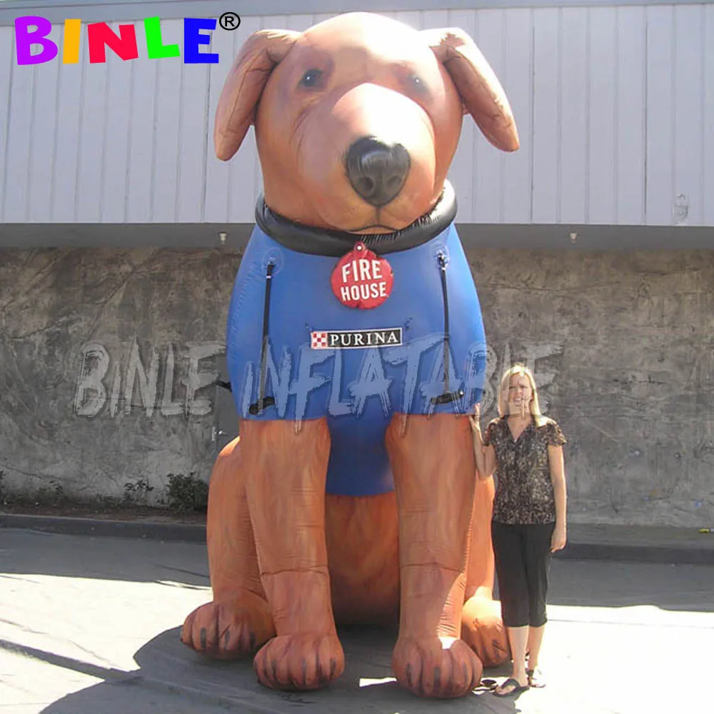 Customized brown color giant inflatable pet dog model large inflatable animal mascot for advertising