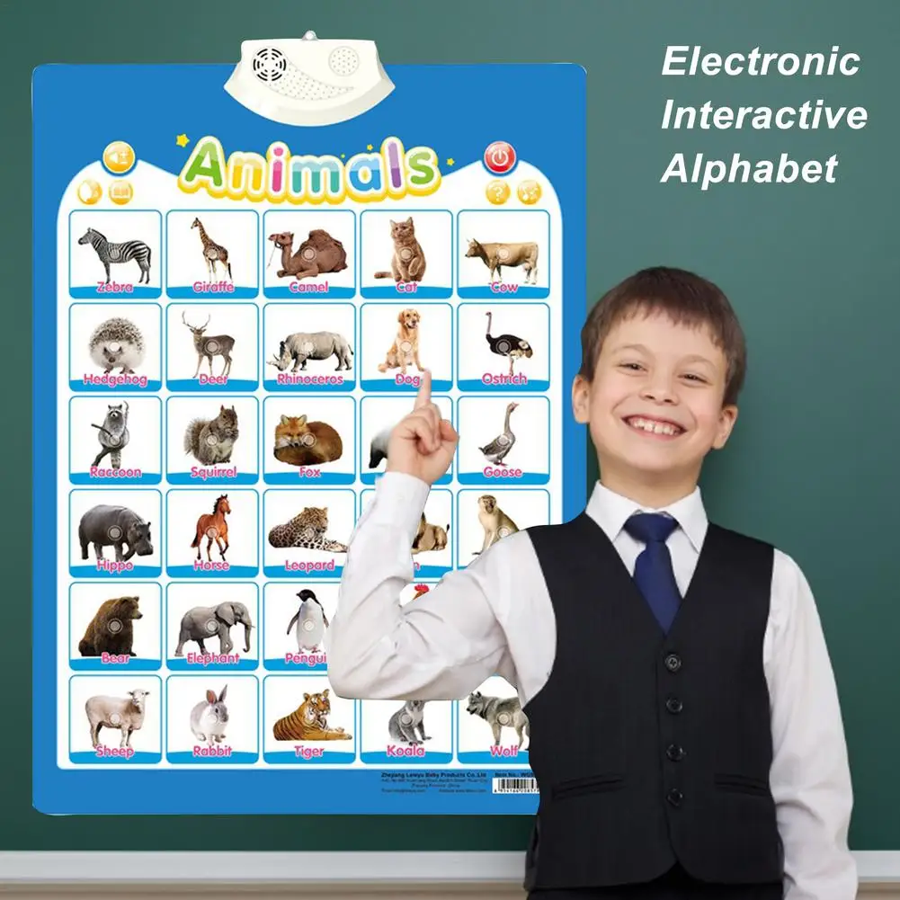 Electronic Interactive Alphabet ABC 123 Vegetables Fruits Talking Poster Best Educational Toys For 3-5 Years Old Boys Girls