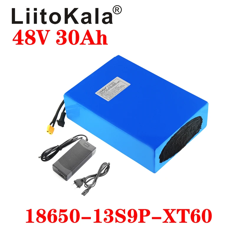 

LiitoKala 48V 30ah 18650 13S9P Electric Bicycle Battery 48V 30AH 1000W Lithium Battery Built-in 20A BMS Electric Bikes Motor