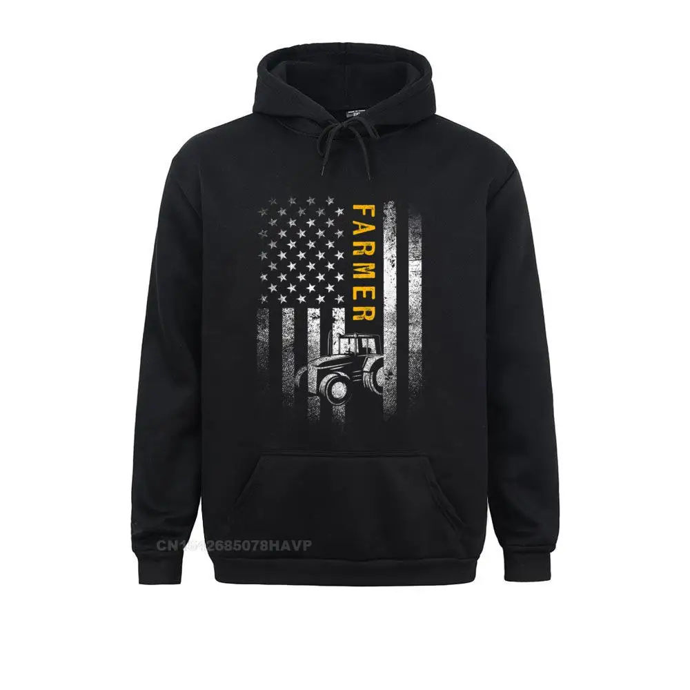 Printed On Tractor American USA Flag Funny Farmer Rancher S Farming Hoodie Men Sweatshirts Brand New Autumn Hoodies Clothes