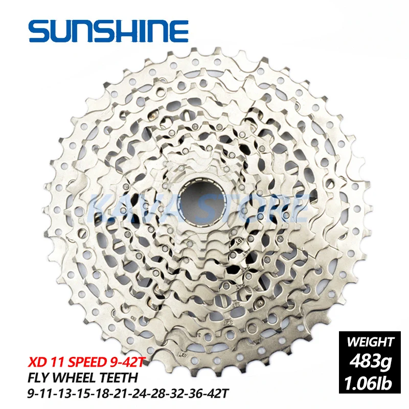 

SUNSHINE Mountain Bike Freewheel 11/12Speed 9-42/46/50T XD 375g Ultralight Cassette flywheel Black/Silver/Rainbow For SRAM XD k7