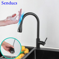 Kitchen Faucet for Smart Touch Kitchen Sink Faucet Matte Black Pull Out Kitchen Mixer Tap Intelligent Sensitive Sensor Faucets