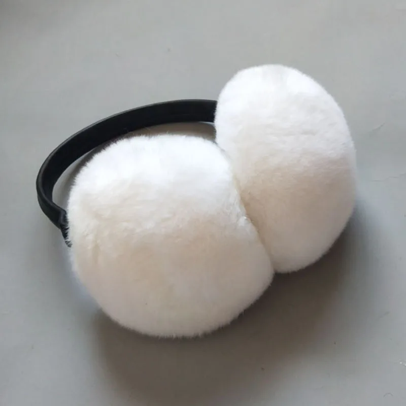 ผู้หญิงฤดูหนาวWarm Rexกระต่ายFur Earmuffหญิงหนาธรรมชาติขนสัตว์หมวกเกาหลีหมวกแฟชั่นหูหน้ากาก