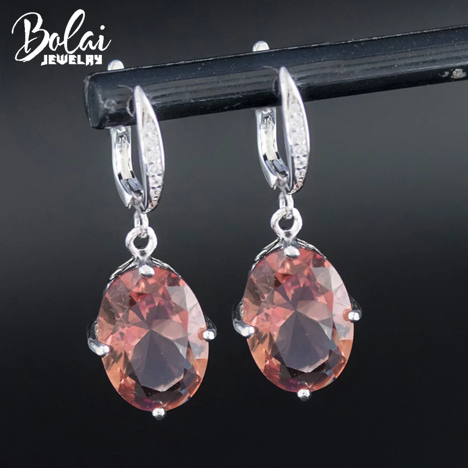 Bolai Color Changing Sultanit Clasp Earrings 925 Sterling Silver OV 14*10mm Created Diaspore Zultanite Gemstone For Women's Gift