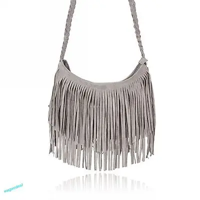 Mode Frauen Schulter tasche Solide Quasten Trend Kreuz Körper Tasche Quaste Wildleder Faux pelz Fringe Messenger Schulter Handtasche