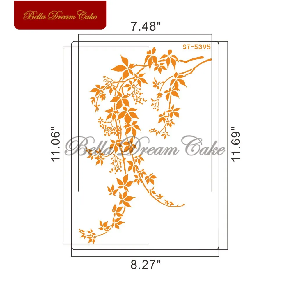 Vine Branch Leaf Cake Stencil For DIY Scrapbooking Painting Drawing Stencils Coloring Embossing Album Decorative Card Template