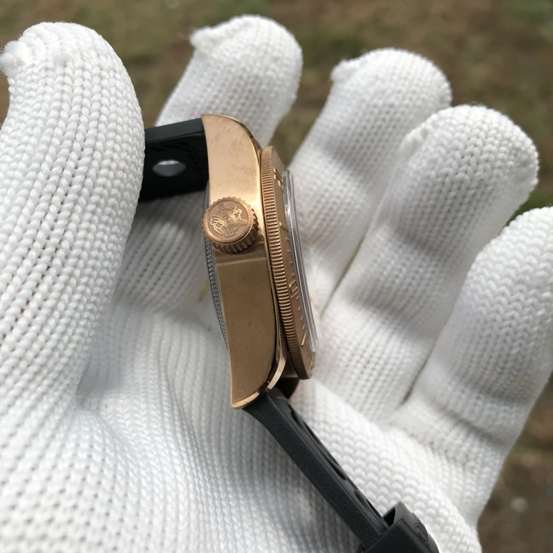 STEELDIVE men dive watch,mens automatic mechanical watches bronze sport wristwatch 200m waterproof Switzerland luminous clock