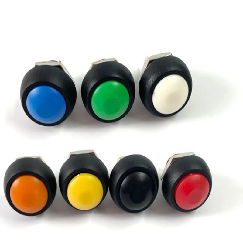 1PCS PBS-33B Small waterproof push button switch 12mm round non-locking self-reset switch push button jog switch