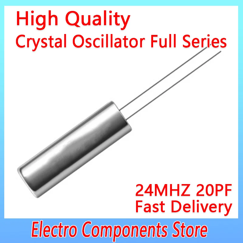 10PCS/Lot 2Pin 3080 Passive Oscillator Quartz Crystal DIP-2 24MHZ 20PF ±20PPM Cylinder Quartz Resonator Clock and Microcomputer