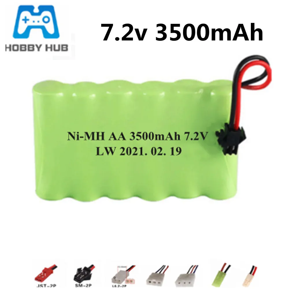 7.2 V 3500Mah AA แบตเตอรี่ Ni-MH สำหรับรีโมทคอนโทรลไฟฟ้าของเล่นรถบรรทุกเรือ7.2 V 3000 Mah aa แบตเตอรี่ Nimh