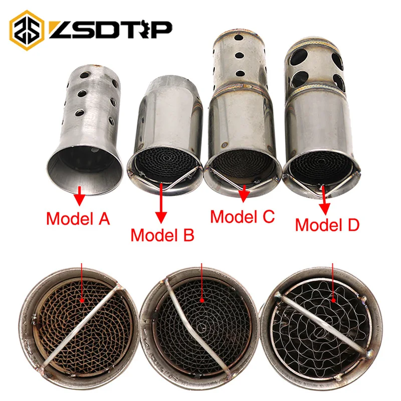 ZSDTRP 50.8mm 60mm Motorbike Universal Front Catalyst DB Killer Removable Silencer for Motorcycle Exhaust Muffler