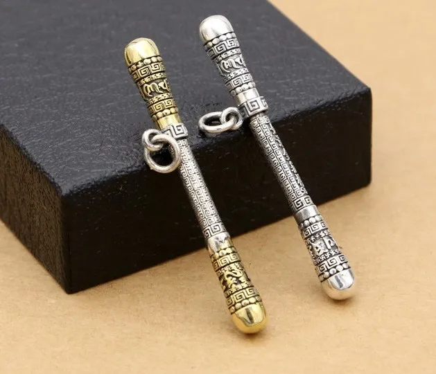 

S925 Sterling Silver process personality fashion King golden flexibly Necklace Pendant