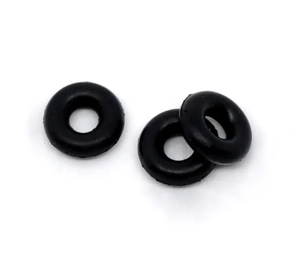 DoreenBeads Black White Rubber Ring/ Silicone Beads Jewelry Findings 6mm for Clip Stopper Beads, Hole: 2.3mm 500 PCs new