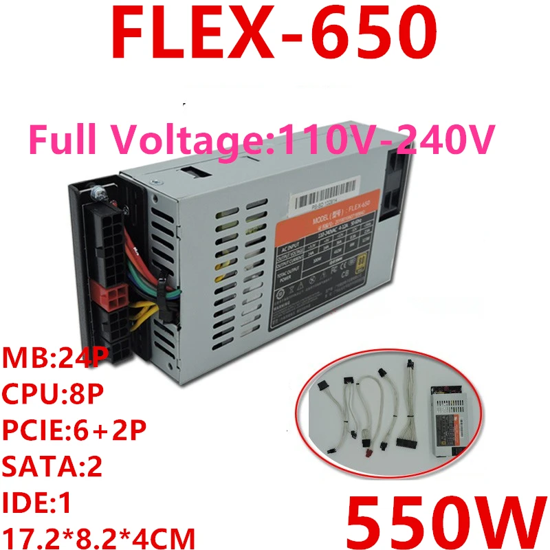 New Original PSU For XinHang ITX Flex Nas Small 1U Full Modular 80plus Gold K39 K35 S3 M41M24 550W Power Supply FLEX-650