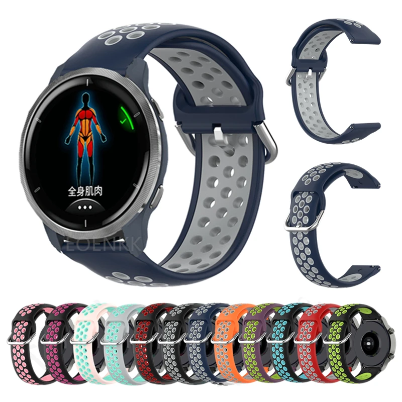 Garmin Venu 2 용 손목 스트랩 Vivoactive 4 3 Venu SQ Forerunner 158 55 245 245M 645 용 실리콘 팔찌, 스포츠 스마트 시계 밴드