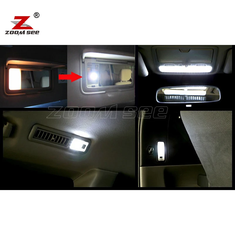 100% biały wolne od błędów lampa LED wnętrze Dome dachu czytanie zestaw oświetleniowy dla Toyota Alphard MK1 MK2 10 20 serii Vellfire (2003-2014)