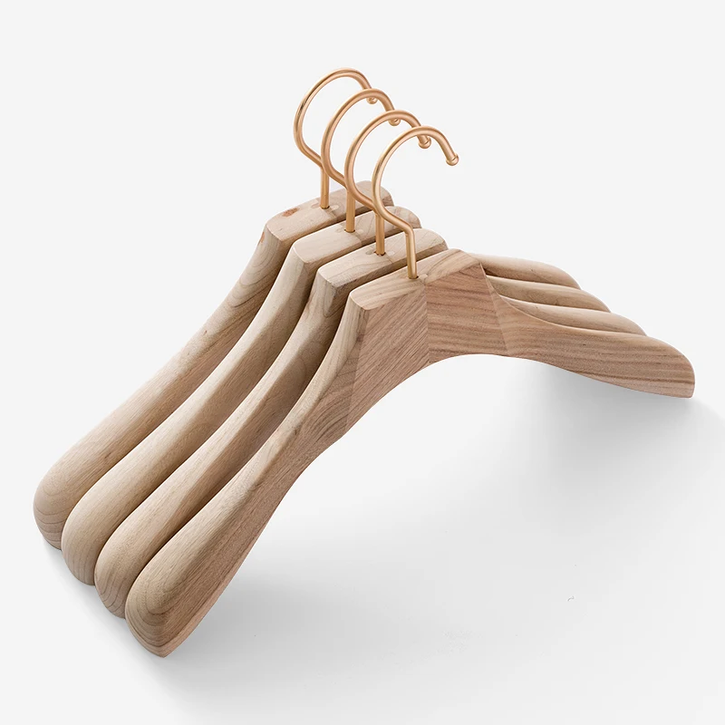 

2PCS/LOT 39cm/45cm Adult solid wood wide shoulder without mark suit hanger, adult pants rack, camphor wood hanger.