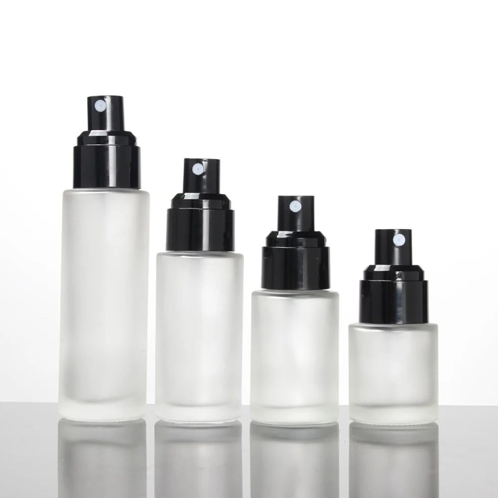 

40ml Serum Empty Bottle,Clear Frosted Glass Bottle with Lotion/Spray Pump