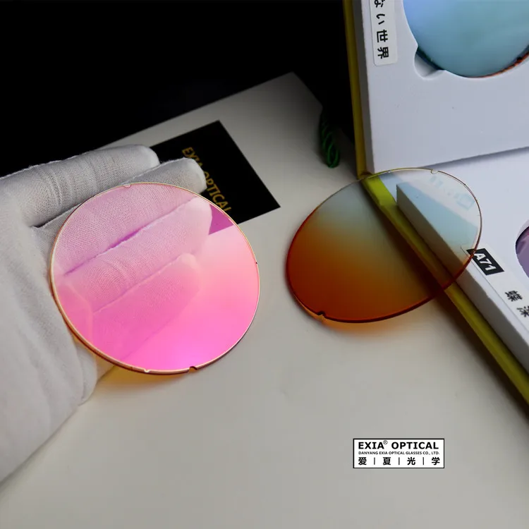 

EXIA A67 Flat Sunglasses Lenses Light Color Base Curve Zero Flash Mirror Pink SHMC UV400