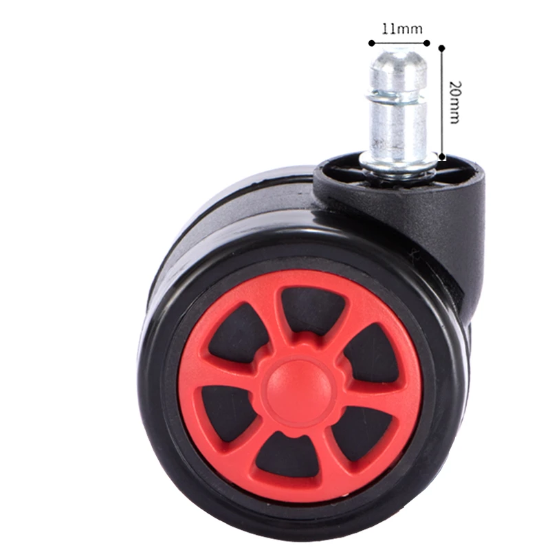 Universal Office Chair Wheels Wearable PU Circlip Wheel Swivel Caster Smooth Rotate Mute Rollers with Brake Furniture Hardware