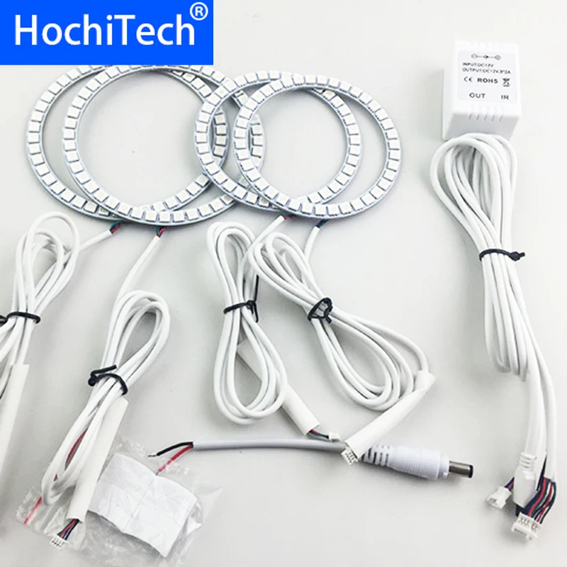 

For Fiat Linea 2007 2008 2009 2010 2011 2012 2013 2014 2015 LED perimeter headlight rings halo Multi-color RGB angel demon eyes