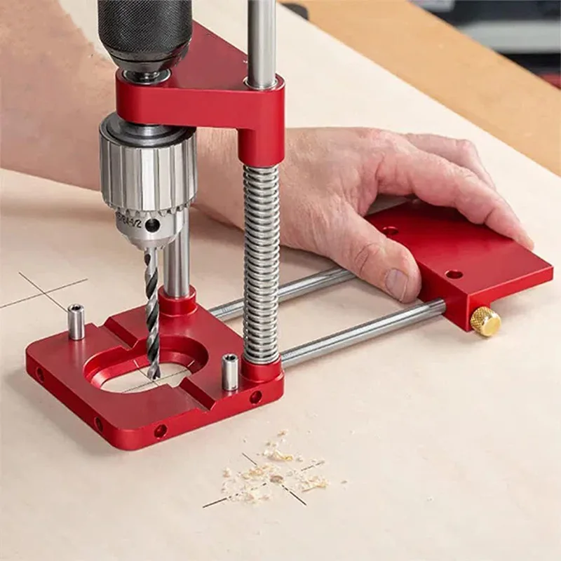 Woodworking Drill Locator Convenient Labor Saving Alloy Steel Woodworking Drilling Template Guide Tool For Home
