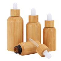 10PCS 10ml 20m 30ml 50ml Natural Bamboo Essential Massage Oil Glass Aromatherapy Refillable Bottles Dropper Pipette Containers