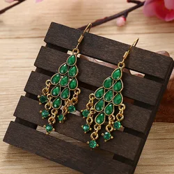 Retro Geometric Ladies Earrings Summer Boho Jewelry Women's Vintage Corful Beaded Tassel Earrings Bijoux